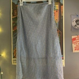 Long baby blue skirt